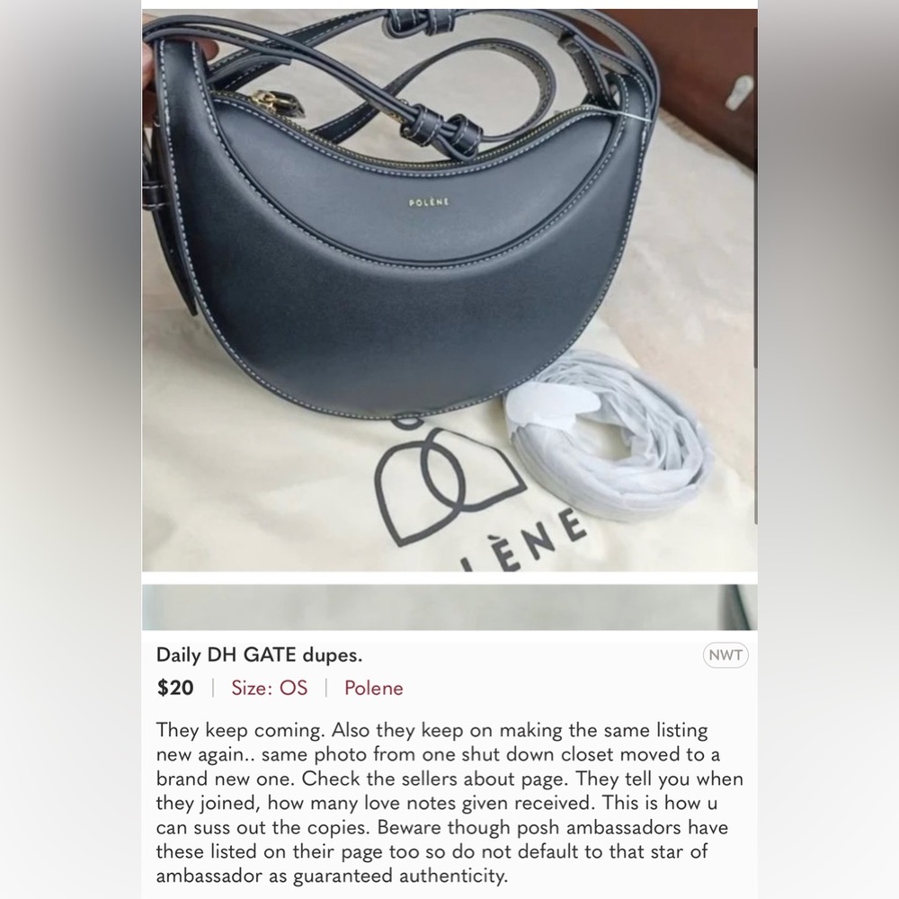BEWARE of the increase of fake Polene bags on here!!!